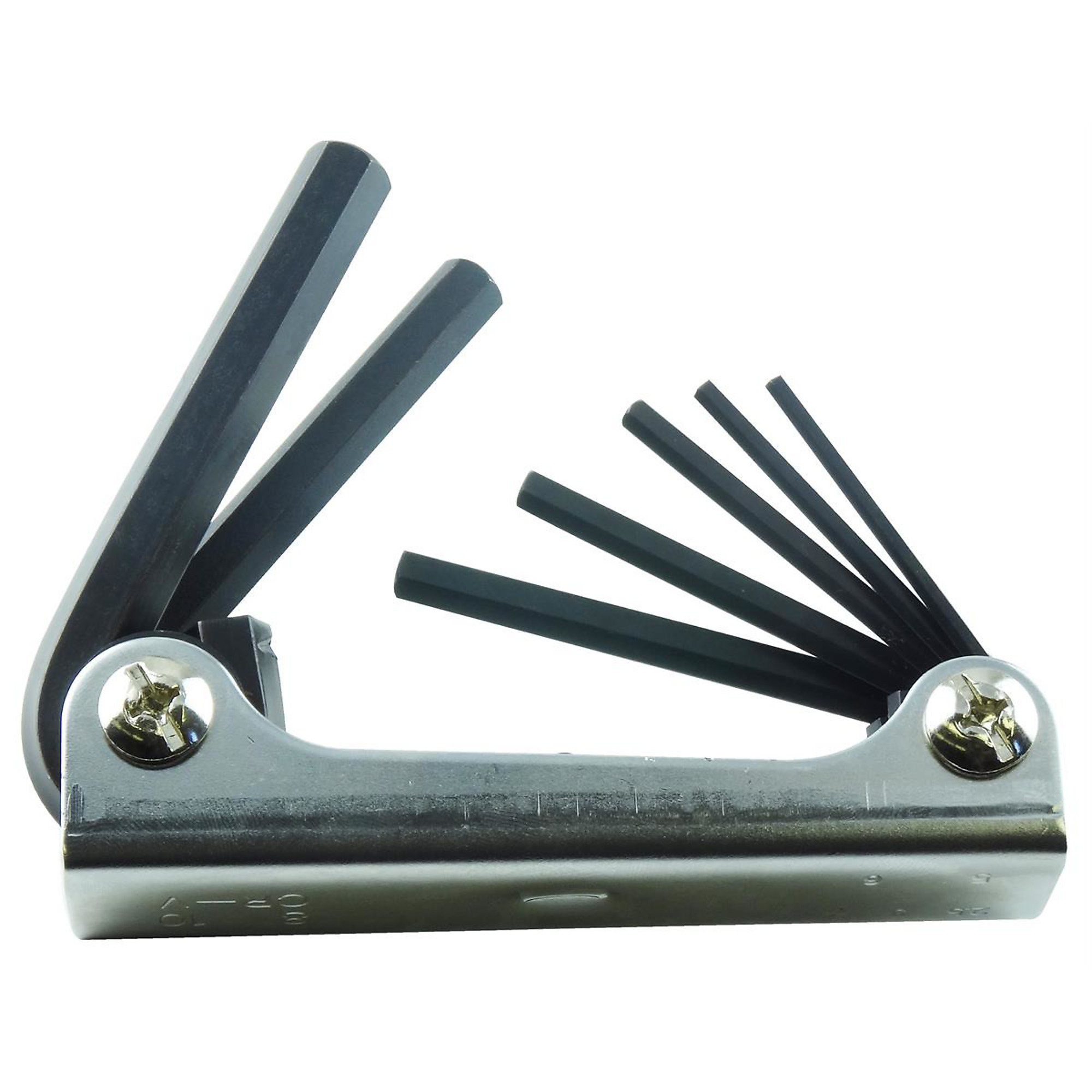 K Tool International Folding Metric Hex Bit Set — 7-Piece, 2.5mm to 10mm, Model# KTI71475